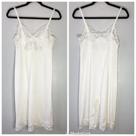 下着・アンダーウェア 1940s White Slip Dress 1940s White Lace Slip Dress – Annie's Ibiza Online